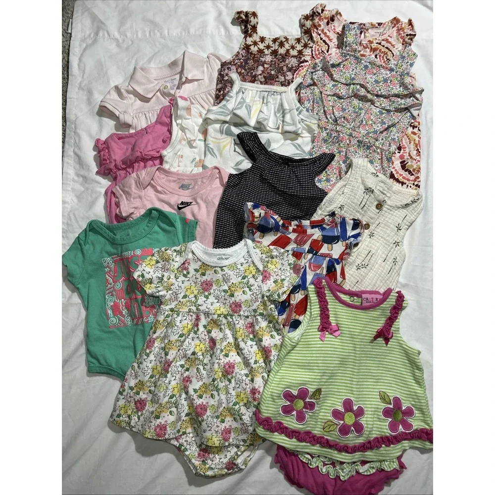 Baby Girl 6-9 Mo Lot Of 15 Summer Little Me Nike Carters Gap Ralph Lauren B146